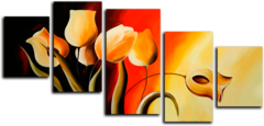 Модульная картина "Огненный тюльпан"