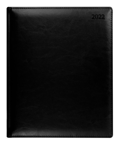 Еженедельник Letts Global Deluxe A4, кожа  натуральная, белые страницы, срез позолоченный, черный (22-081444)
