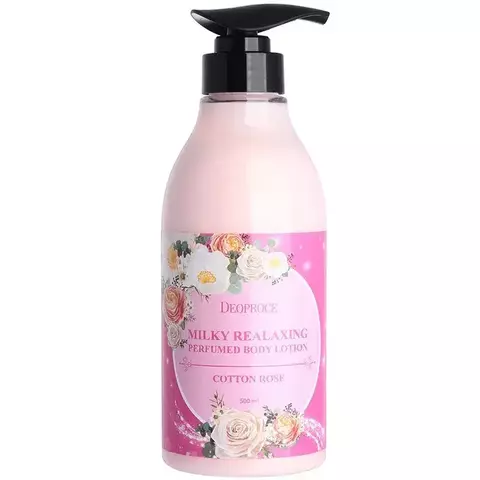 Deoproce Milky Relaxing Perfumed Body Lotion Cotton Rose Увлажняющий лосьон для тела c экстрактом хлопка и розы