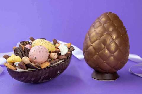 Шоколадное пасхальное яйцо «Золотой узор», 600 г