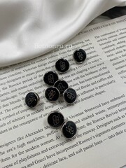 Пуговицы БЛНСГ серебристые лого черная эмаль