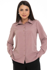 Рубашка Деловой стиль (горошек, пудра) Diolche