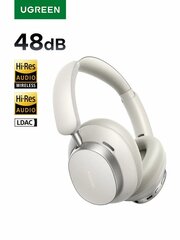 Наушники накладные  UGREEN HP206 (55614) Studio Pro Hybrid Active Noise-Cancelling Headphones, белый