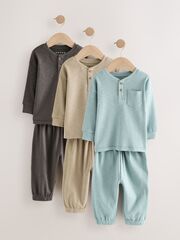 Пижама для мальчика Next AJ8-034, 3 шт., Серый, Хаки, Голубой