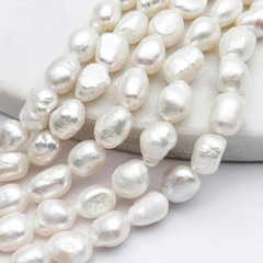 Жемчуг бусины, размер около 9,5-11,5*7,5-7,9 мм, цена за отрезок 17 см (1/2 нити)