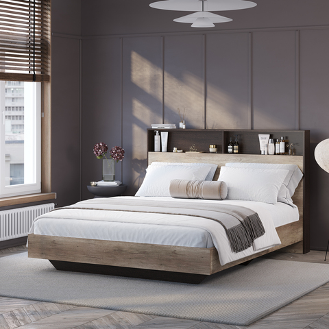 Кровать Энигма 160х200 дуб каньон / венге