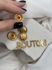 Шляпка под установочные кнопки золотистая матовая герб13