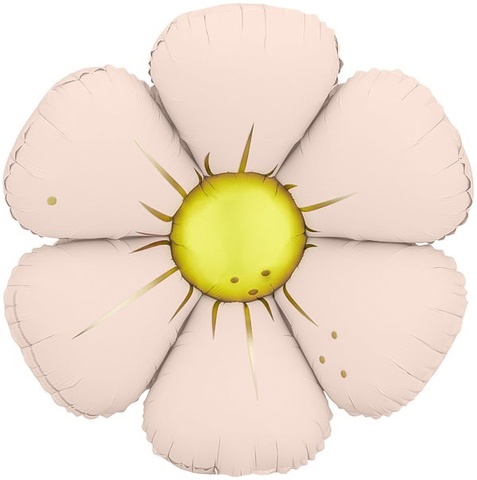 К Фигура, Цветок, Ромашка (надув воздухом), Светло-розовый, Сатин, 25''/64 см, 1 шт.