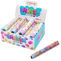 
          Ластик Yalong "Монстрики", синтетический каучук, ПВХ, цилиндрический, цвет ассорти, 105х15 мм, картонная упаковка