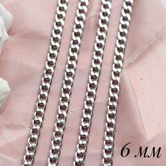 Цепочка ширина 6 мм. родий, 41 см. А258-1 (41см)