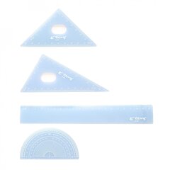 
          Набор чертежный Yalong, 20 см, пластиковый, 4 предмета, "Pastel", пакет-пенал ПВХ с европодвесом