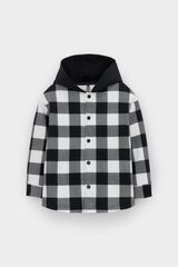 рубашка  для мальчика  КР 302681/черный,клетка виши