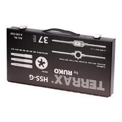 Набор метчиков и плашек M3-M12 37пр HSS-G Terrax by Ruko A245020