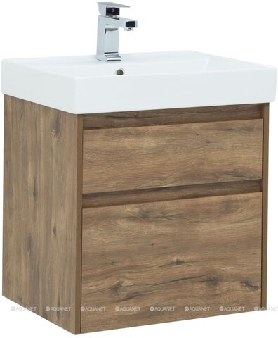 Aquanet 254695 Тумба с раковиной Nova Lite 60 2 ящ. цв. дуб рустикальный (254695)