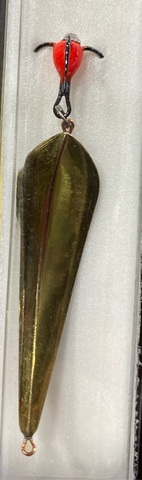 Блесна зимняя диво с чертиком Вазуза большая 7,2гр цв:Латунь (бл.1шт)