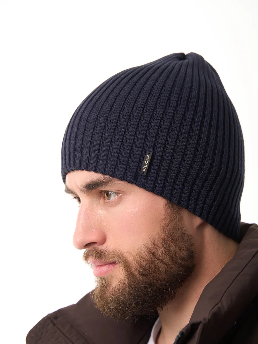 Шапка осенняя бини вязаная зима