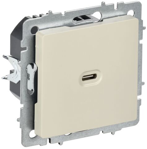 BRITE Роз. USB C 65Вт высокоскор. зар. РЮ12-1-БрКр беж. IEK