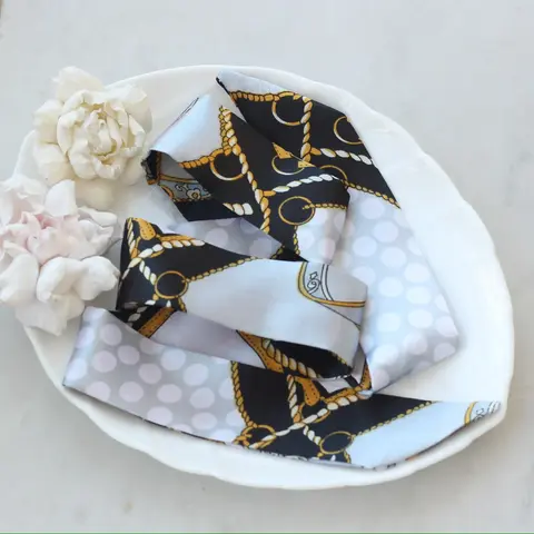 Твилли (шарф) чёрный/белый, 85*4 см, ПТ010