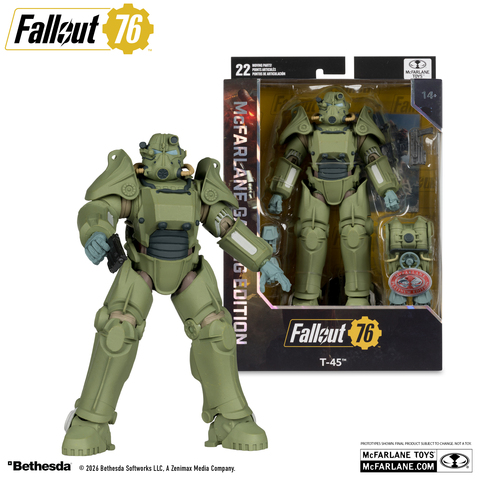 Фигурка Военная броня T-45 из Fallout 76 McFarlane Gaming Edition Red Platinum Edition