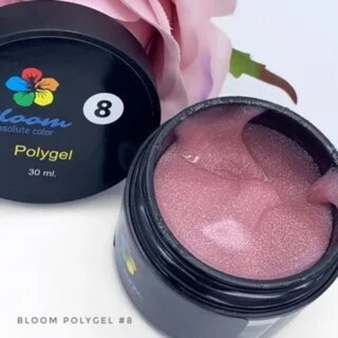Bloom Полигель№8 искрящийся розовый (30 мл)