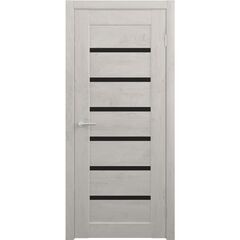 Купить Межкомнатная дверь CPL Мальта дуб снежный стекло чёрное