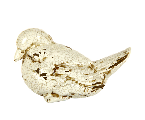Элитная статуэтка Птичка Craquelure кремовая левая от Sporvil