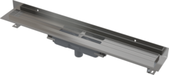 APZ1116-850 Водоотводящий желоб с порогами для цельной решетки и фиксированным воротником к стене, в AlcaPlast фото