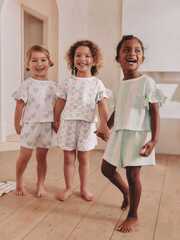Пижама для девочки Next AC0-790, 3 шт., Сиреневый, Салатовый, Белый