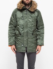 Парка Alpha Industries N-3B Slim Fit Sage Green (Зеленая)