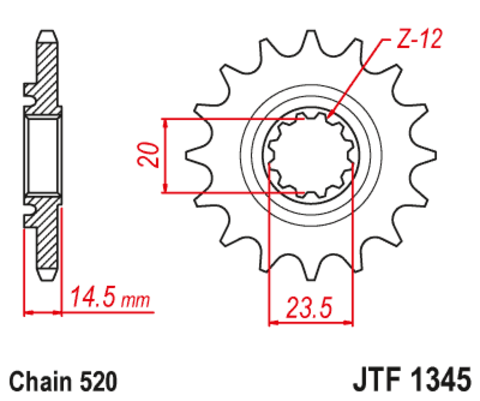 Звезда ведущая JTF1345 13RB