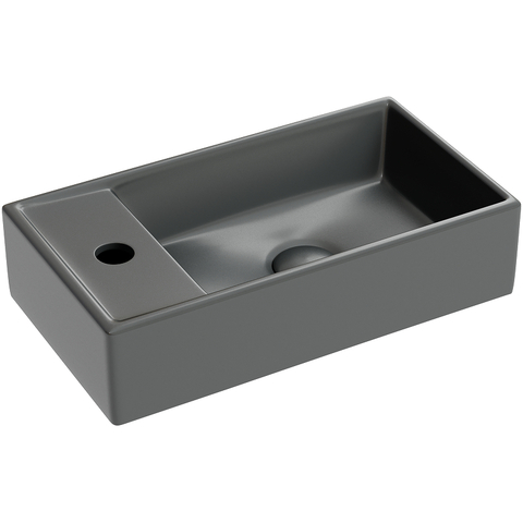 Ceramica Nova CN6051RMDH Умывальник подвесной прямоугольный (чаша справа, отверстие под смеситель слева) цвет темный антрацит матовый Element 407*217*100