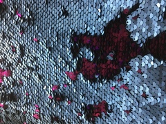 Пайетки двухсторонние матовые - фуксия / темно синий