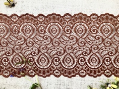 Кружево стрейч, ш. 16 см, коричневый