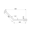 Delabie 5086P2 Поручень для унитаза, 400х400мм