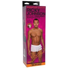 Коричневый фаллоимитатор Ricky Johnson со съемной присоской - 26 см. - 