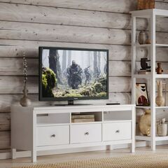 Тумба под телевизор напольная белая 03 Кантри (образец из салона)