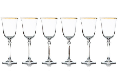 Набор бокалов для вина 6шт 225мл Le Stelle Gemma золото