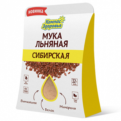 Мука Льняная Сибирская 200г Компас Здоровья