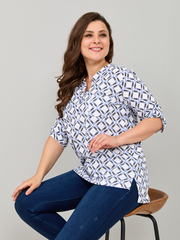 Блузка БЛ-131/орнамент-голубой