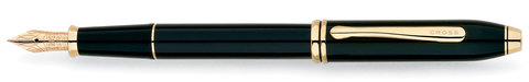 Ручка перьевая Cross Townsend, Black Lacquer GT, M (576-MD)