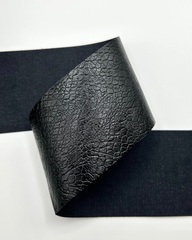 Тесьма из экокожи «питон» , цвет: чёрный, 50 мм