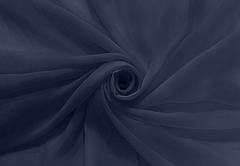 Ткань Шифон, 120гр/м.п., 150 см, тёмно-синий