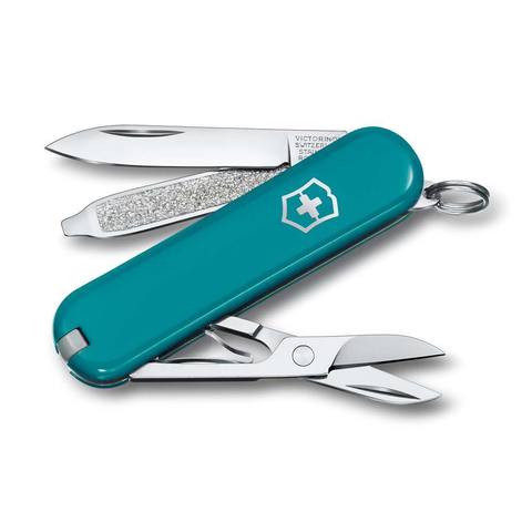 Нож-брелок Victorinox Classic SD Colors, Mountain Lake (0.6223.23G) 7 функций, 58 мм. в сложенном виде, цвет бирюзовый | Wenger-Victorinox.Ru