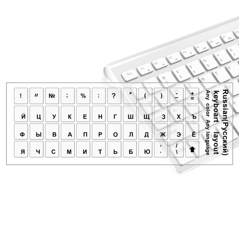Наклейки на клавиатуру (Прозрачные с черными буквами)