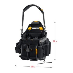 KRAFTOOL KPB-23 с быстросъёмным креплением FastClip, плечевой ремень, 23 кармана и петли, 290 х 310 мм, поясная сумка (38766)