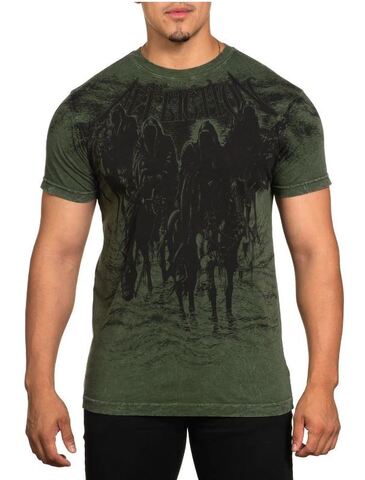 Affliction | Футболка мужская Black Night GREEN A25883 перед