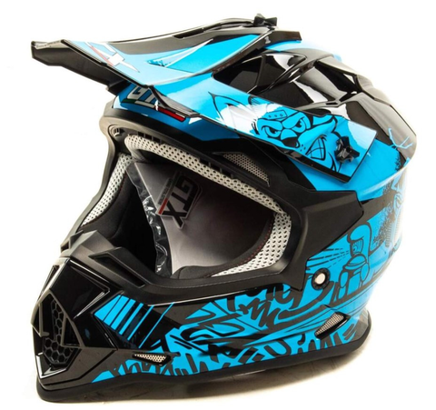 Шлем детский (кроссовый)  GTX 632S  черный/синий  YM