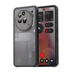 Усиленный защитный чехол для Nothing Phone 3a Pro, черный рамки с матовой прозрачной крышкой
