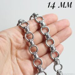 Цепочка 14 мм, родий, 35 см, А079-1 (35см)