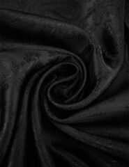 Ткань подкладочная Жаккард, шир. 145 см, 90 гр/м2, вискоза 45%, п/э 55%, чёрный